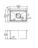 Juno Small Handmade Stainless Steel Sink 200mm Deep