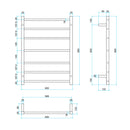 Thermorail 7 Bar Round 240V Heated Towel Rack 600x800mm