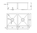 Juno Double Bowl Stainless Steel Sink 220mm Deep