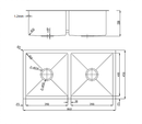 Juno Double Bowl Stainless Steel Sink 220mm Deep