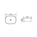 Oslo Above Counter Curved Rectangular Basin 505x405mm