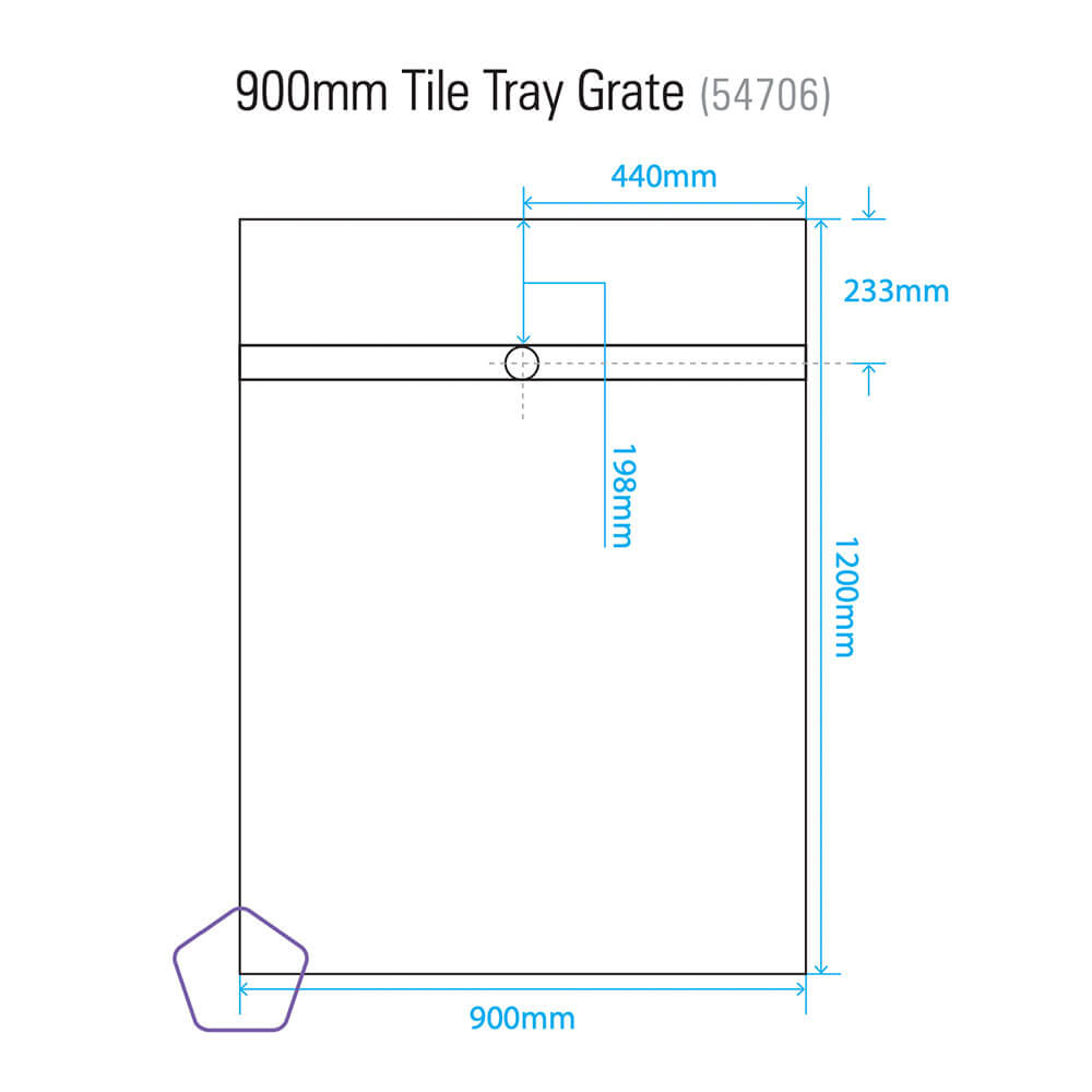 Akril Torbex Tile Over Shower Tray with Grate 1200-1500mm