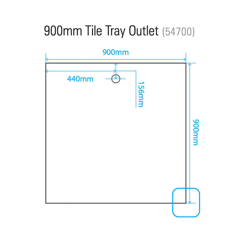 Akril Torbex Tile Over Shower Tray Grate/Outlet 900-1200mm