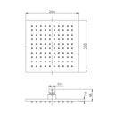 Alice Brass Square Shower Head 200mm