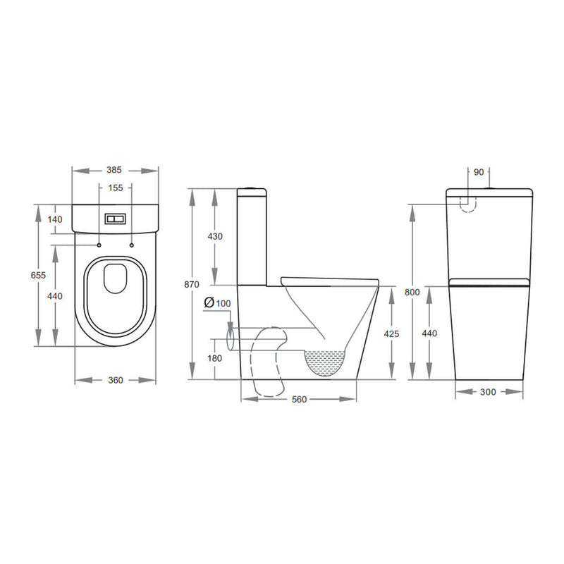 Art S22R Rimless Back to Wall Toilet Suite