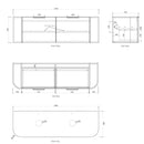 Bondi Black Oak Curved Wall Hung Vanity (600-1800mm)