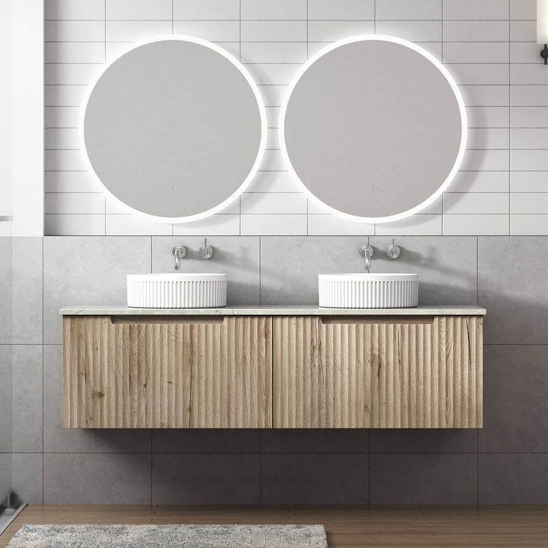 Calder Ribbed Wood Grain Wall Hung Vanity Unit – Sunlight Bathrooms