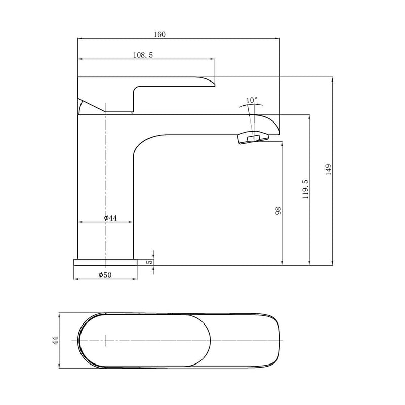 Cleo Curved Handle Short Basin Mixer