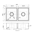 Deluxe Double Bowl Stainless Steel Sink 250mm Deep