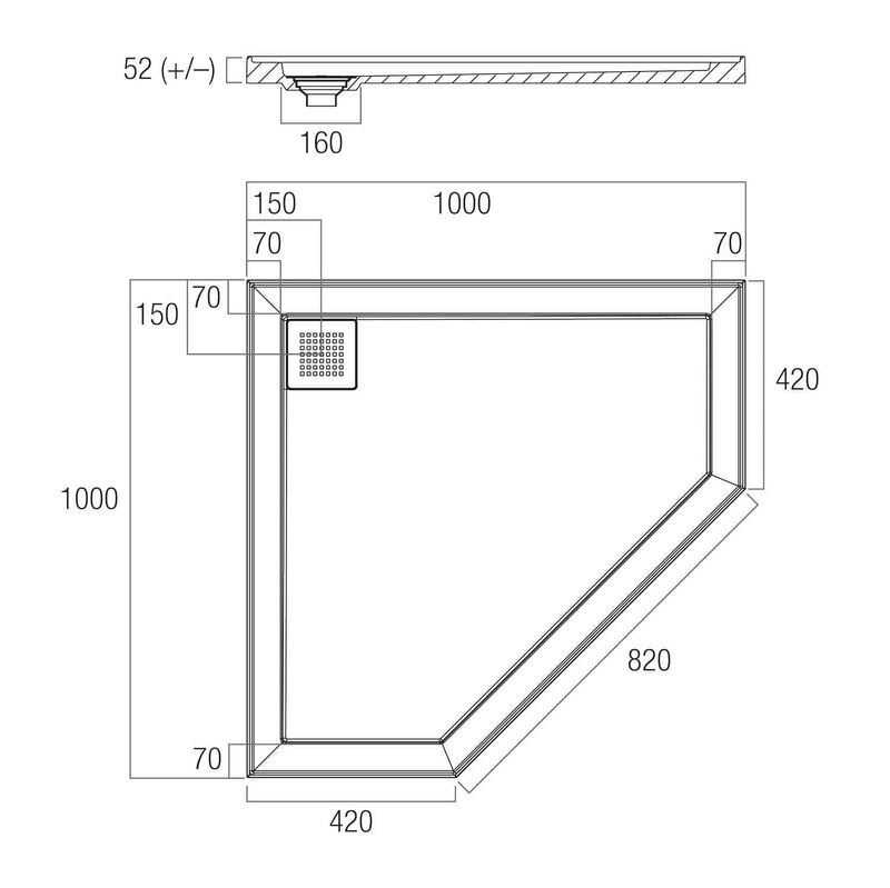 ECO Stonelite Corner Shower Base