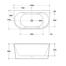 Eve Freestanding Back to Wall Bathtub 1400-1700mm