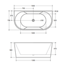 Eve Freestanding Back to Wall Bathtub 1400-1700mm