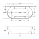 Eve Freestanding Back to Wall Bathtub 1400-1700mm