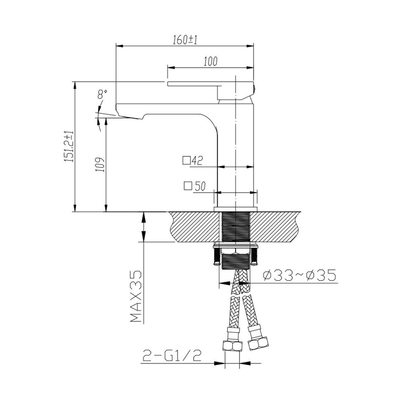 Iris Short Soft Square Basin Mixer