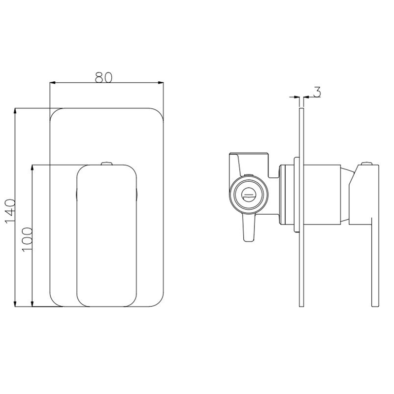 Iris Square Shower Wall Mixer