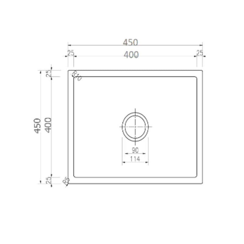 Neptune Granite Single Bowl Sink 450x450x230mm