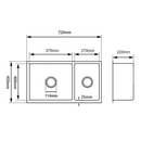 Juno 1.5 Bowl Stainless Steel Sink 720x450x220mm