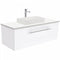 KADOS Matte White Semi-Inset Cast Stone Basin 450mm