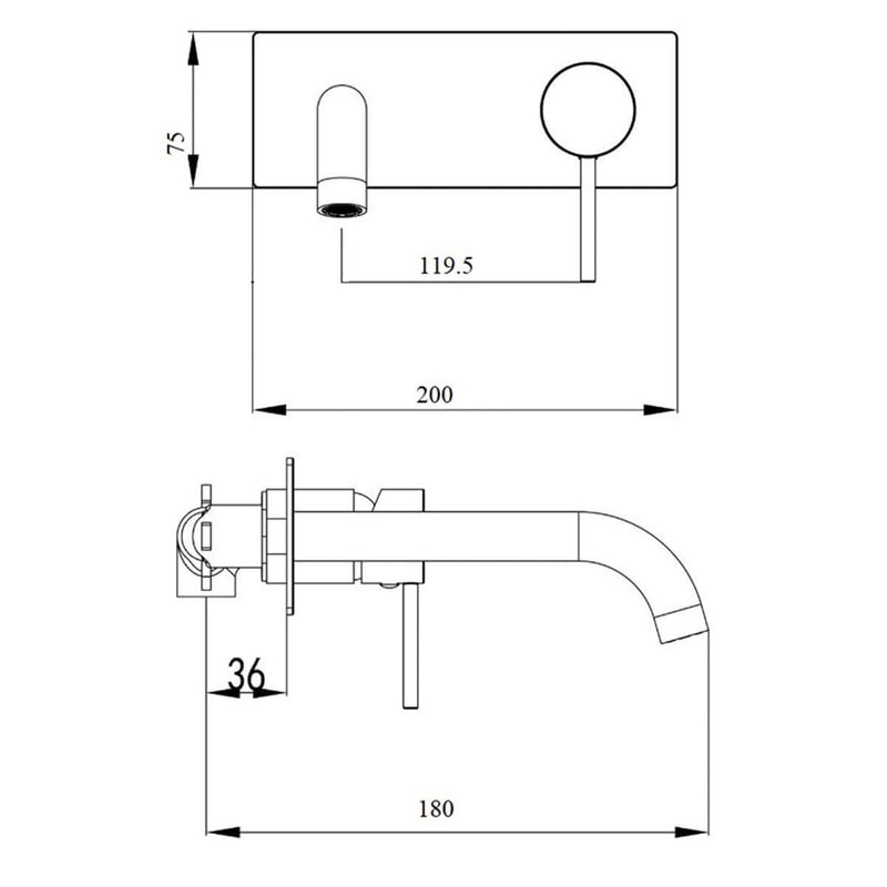 Leah Wall Mixer Spout and Mixer Set