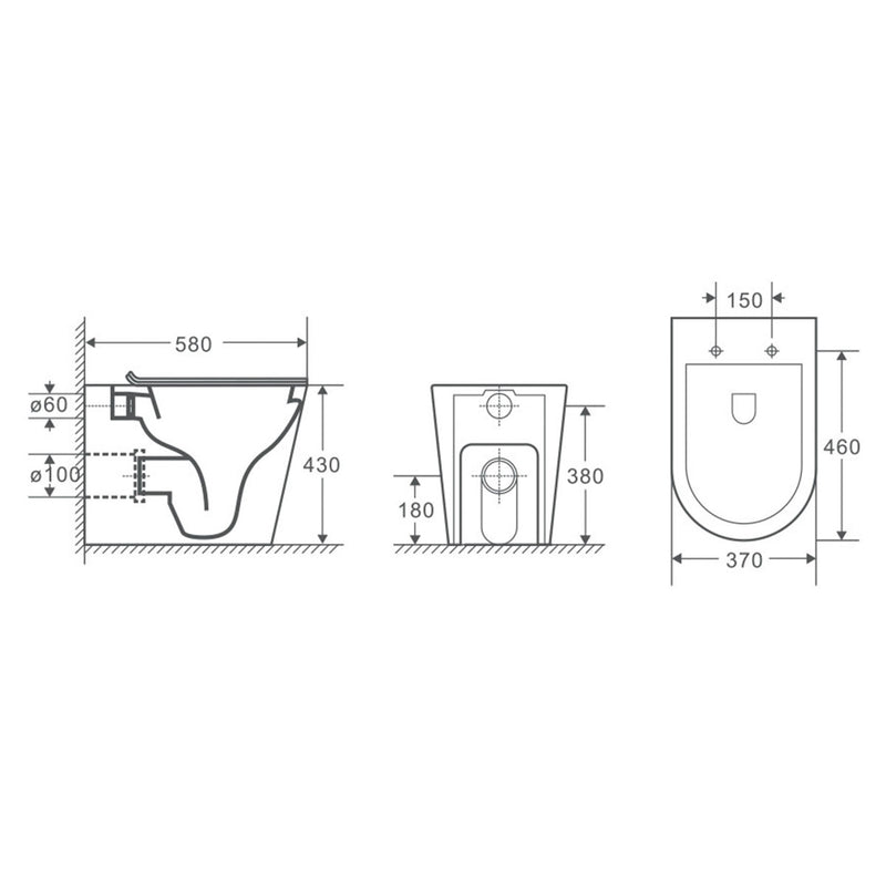 Milan In Wall Rimless Toilet R&T Cistern Package
