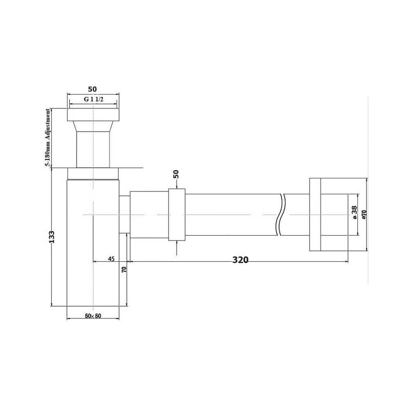 Marlo Round Brass Bottle Trap 32/40mm