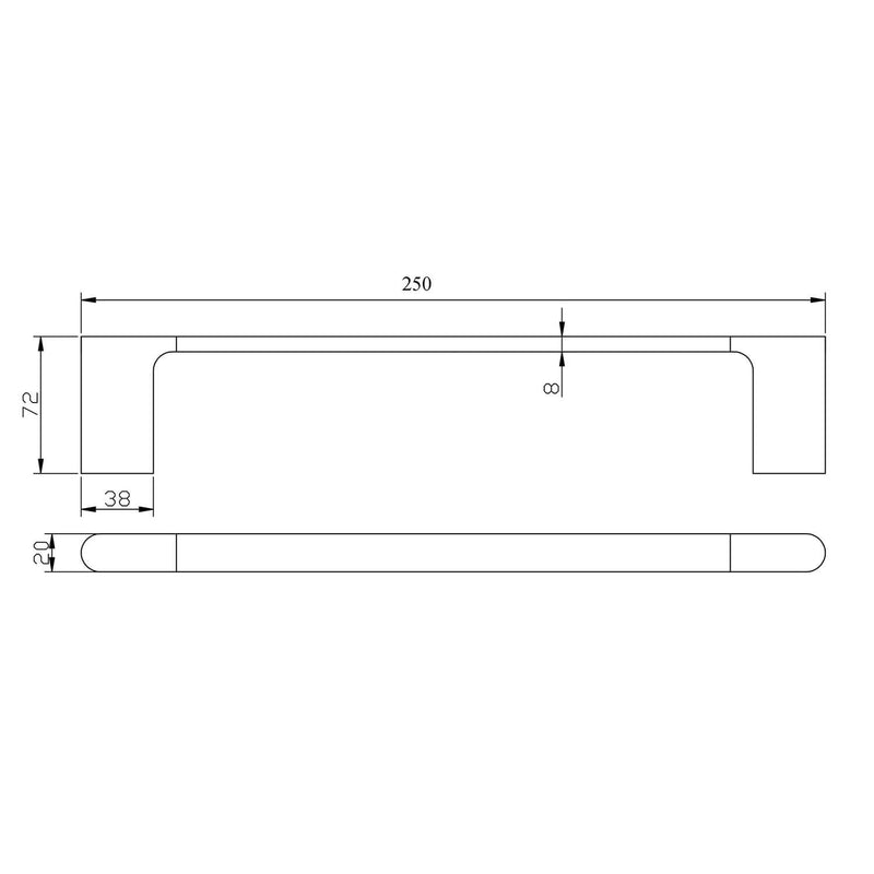 Kompakt Curved Mini Towel Rail 250mm