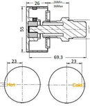 Morgan Assembly Tap Hot/Cold Wall Top Assembly