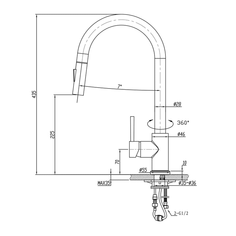 Morgan Pull Out Sink Mixer with Trigger Spray