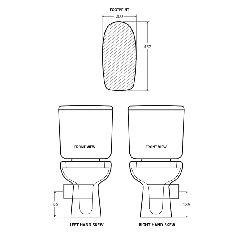 RAK Liwa Skew Trap Toilet Suite