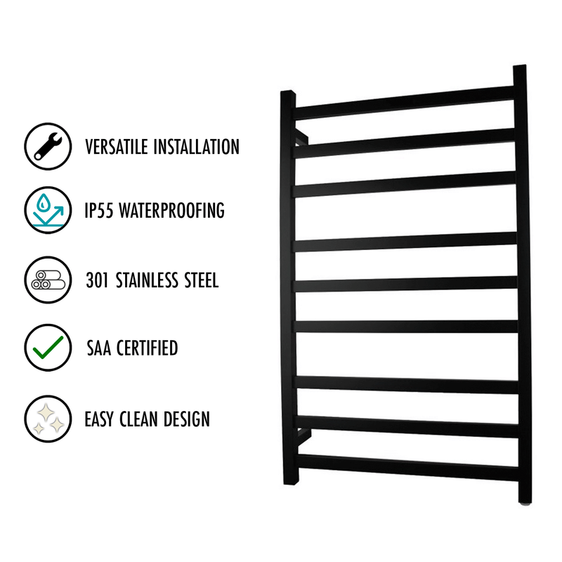 CLASSIC Square 9 Bar Heated Towel Rack