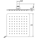 Iris Square Rain Shower Head 250mm