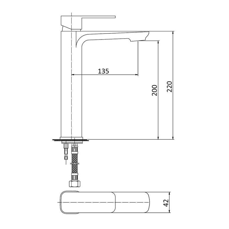 Levi Smooth Edge Tall Basin Mixer