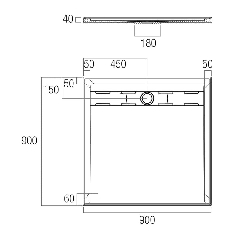 Urban Stonelite Shower Base 900-1500mm