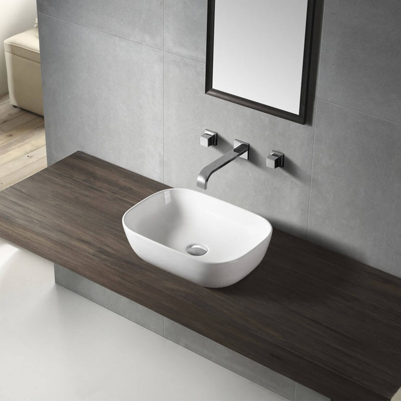 Oslo Above Counter Curved Rectangular Basin 460x320mm