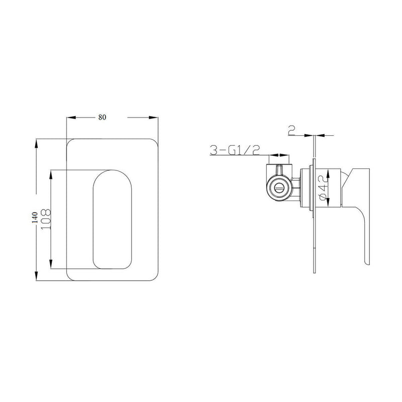 Vogue Slim Shower Wall Flip Mixer